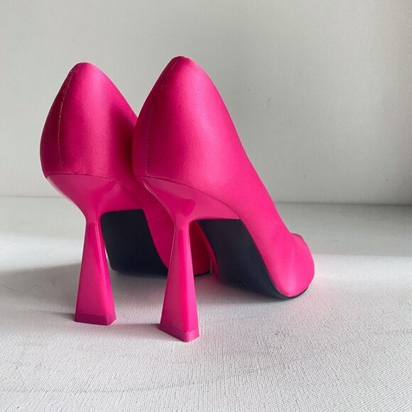 NWT Zara Pink Satin Pointy Toe heels 41 - Picture 2 of 10